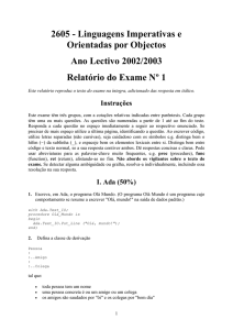 Resolução do Exame de 1ª Época de 2003