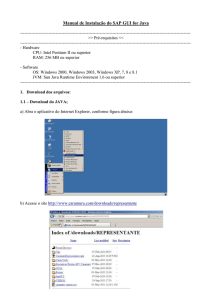 Manual de Instalação do SAP GUI for Java Environment