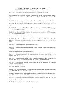 cronograma de introdução à filosofia