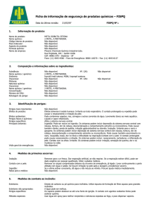 Ficha de informação de segurança de produtos químicos – FISPQ