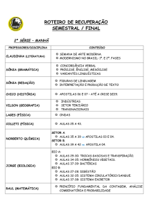 ROTEIRO DE RECUPERAÇÃO – 1° SEMESTRE 2007