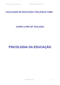 psicologia da educação - Pastor Galvao Medeiros