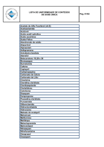 LISTA DE UNIFORMIDADE DE CONTEÚDO DE DOSE ÚNICA Pag