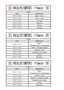calendário aval bim 1º bim 2017