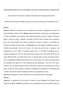 MENSURAÇÃO DOS FATORES DE RISCO DE MULHERES COM