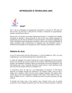 INTRODUÇÃO À TECNOLOGIA JAVA