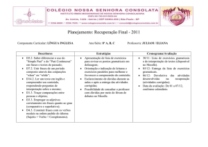Planejamento: Recuperação Final - 2011 Componente Curricular