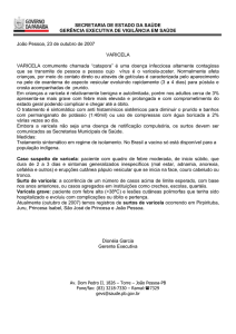 Surto de varicela - Secretaria de saúde da Paraíba