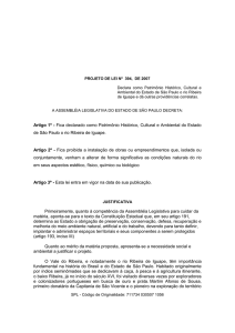 Projeto de Lei - Governo do Estado de São Paulo