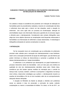 CUIDADOS E TERAPIA NA ASSISTÊNCIA DOS PACIENTES COM