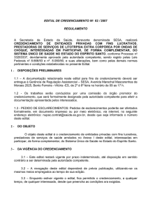 EDITAL DE CREDENCIAMENTO No 02 / 2007 REGULAMENTO A