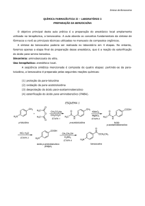 Síntese da Benzocaína Química Farmacêutica ii – laboratório 2
