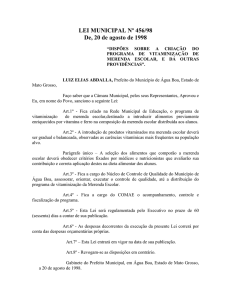 lei municipal nº 456/98 - TRIBUNAL DE CONTAS DE MATO GROSSO