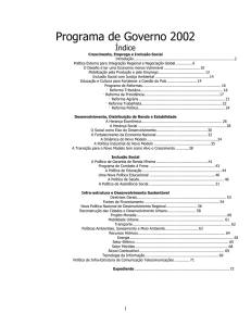 Programa de Governo - Lula 2002