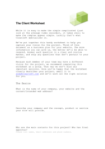 The Client Worksheet - Clearleft User Experience, Web Design and