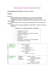 Química orgânica é a química dos compostos do carbono