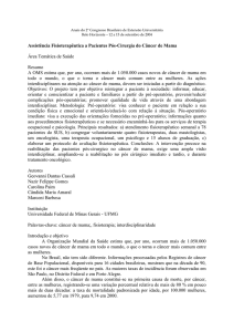 Trabalho: 13: Assistência Fisioterapêutica às Pacientes Pós