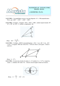 1) (U.F.MG) - Um quadrilátero convexo tem suas diagonais AC e BD