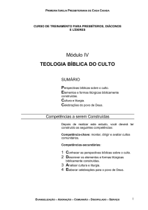 CURSO LIDERANCA - M-IV - TEOLOGIA BIBLICA DO CULTO