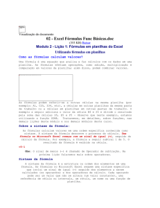 02 - Excel Fórmulas Func Básicas - Documentos