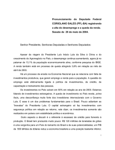 Pronunciamento do Deputado Federal CORIOLANO SALES (PFL-BA)