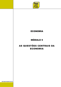 1. As Questões Centrais da Economia