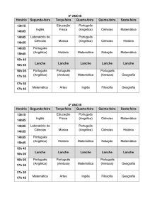 4º ANO B Horário Segunda-feira Terça-feira Quarta