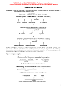 TUTORIAL 2 – LÍNGUA PORTUGUESA – Professora Luanna