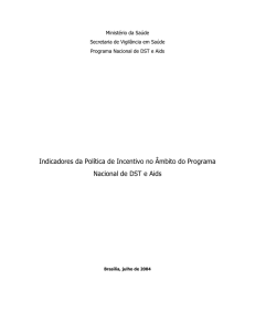 Ficha dos indicadores pactuados para o Sistema de Monitoramento