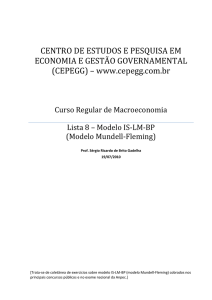 8. Modelo IS-LM-BP - Sérgio Ricardo de Brito Gadelha