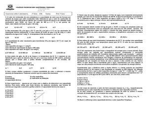 Ex_Calorimetria_2serie - Colégio Franciscano Santíssima