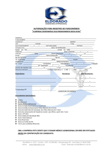 Ficha de autorização de registro