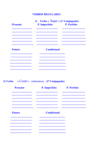 Conjugação de verbos--- Quadros com 5 Tempos verbais