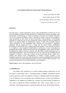 levantamento dos custos da cultura de soja convecional