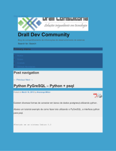 Python PyGreSQL - Python + psql : Drall Dev Community : http