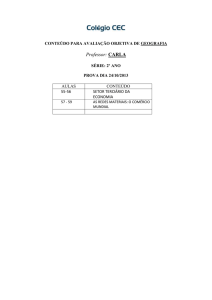 CONTEÚDO PARA AVALIAÇÃO OBJETIVA DE GEOGRAFIA