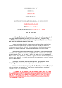 gripe h1n1 - Federação Brasileira de Homeopatia