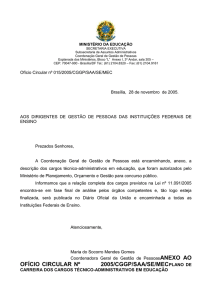 Ofício Circular nº 015/2005/CGGP/SAA/SE/MEC