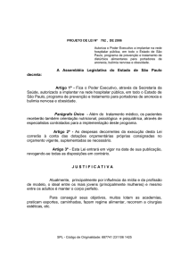 Projeto de Lei - Assembleia Legislativa do Estado de São Paulo