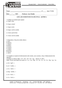 lista de exercícios exame final - química