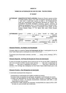 Termo de Autorização de Uso - Prefeitura Municipal de Ponta Grossa