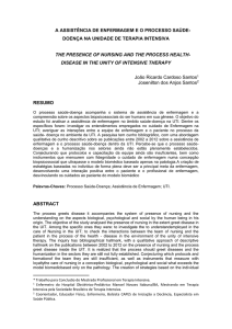 A ASSIST&Ecirc;NCIA DE ENFERMAGEM E O PROCESSO SA&Uacute;DE