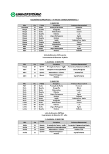 CALENDÁRIO DE PROVAS 2017