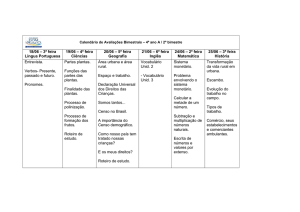 Calendário de Avaliações Mensais – 4º ano A / 1º