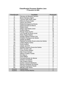 Classificação Processo Seletivo Java