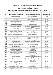 Inscrições Homologadas 2016