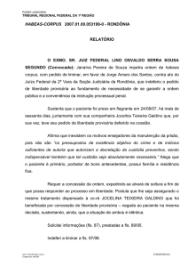 PODER JUDICIÁRIO TRIBUNAL REGIONAL FEDERAL DA 1ª