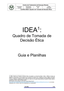 Cartilha QUA 003 CTDR - IDEA - Tomada de - Fundação Pró-Rim