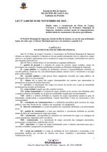 LEI 2.608-15 - Plano de Cargos e Carreiras da Prefeitura Sapucaia