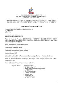 identificação do projeto - pibic